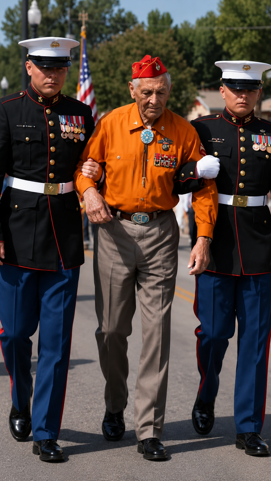 Discover the powerful story of a veteran who embodies courage and service, captured in a poignant moment during a ceremo
